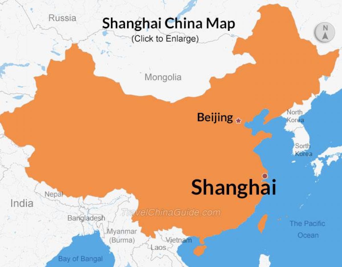 Shanghai sulla mappa della Cina