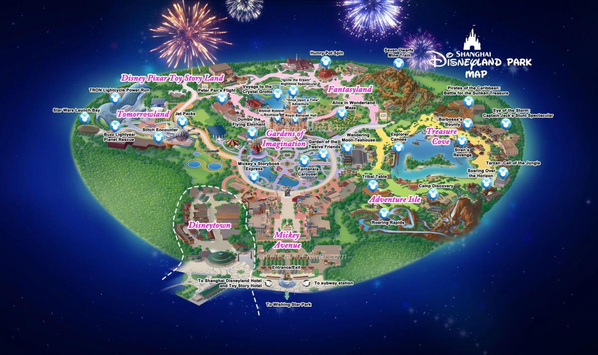 Mappa del parco di Shanghai Disneyland