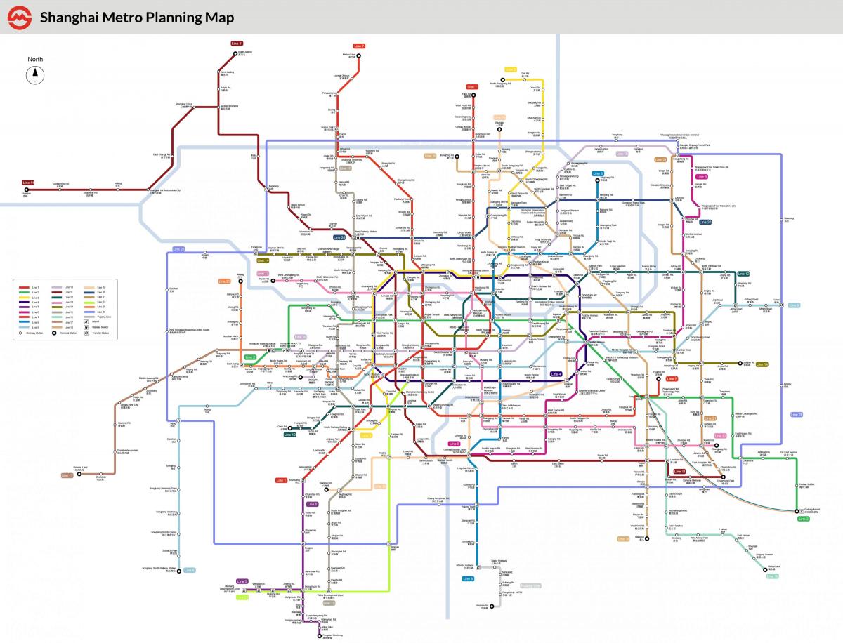 Mappa della stazione della metropolitana di Shanghai