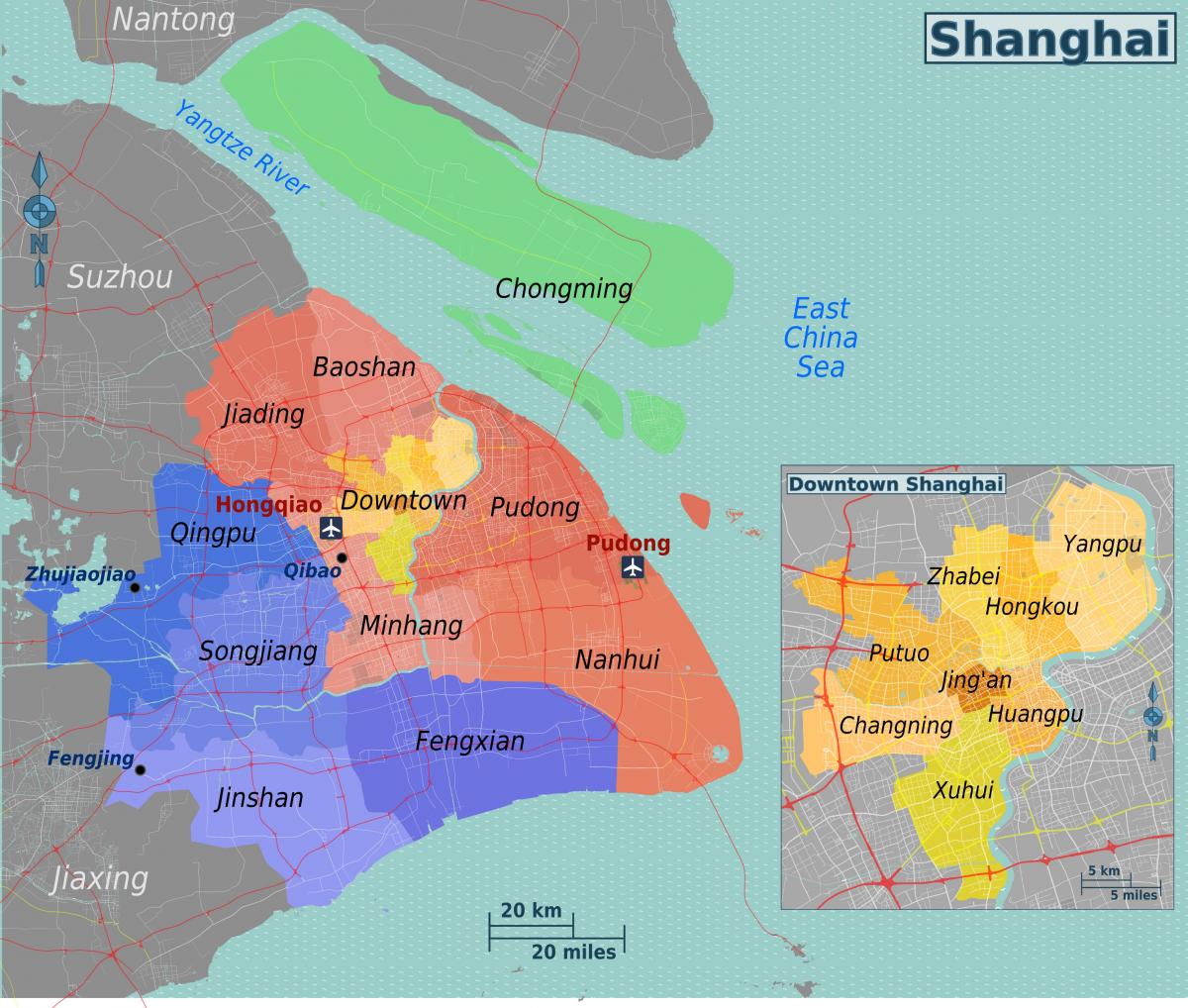 Mappa del quartiere di Shanghai